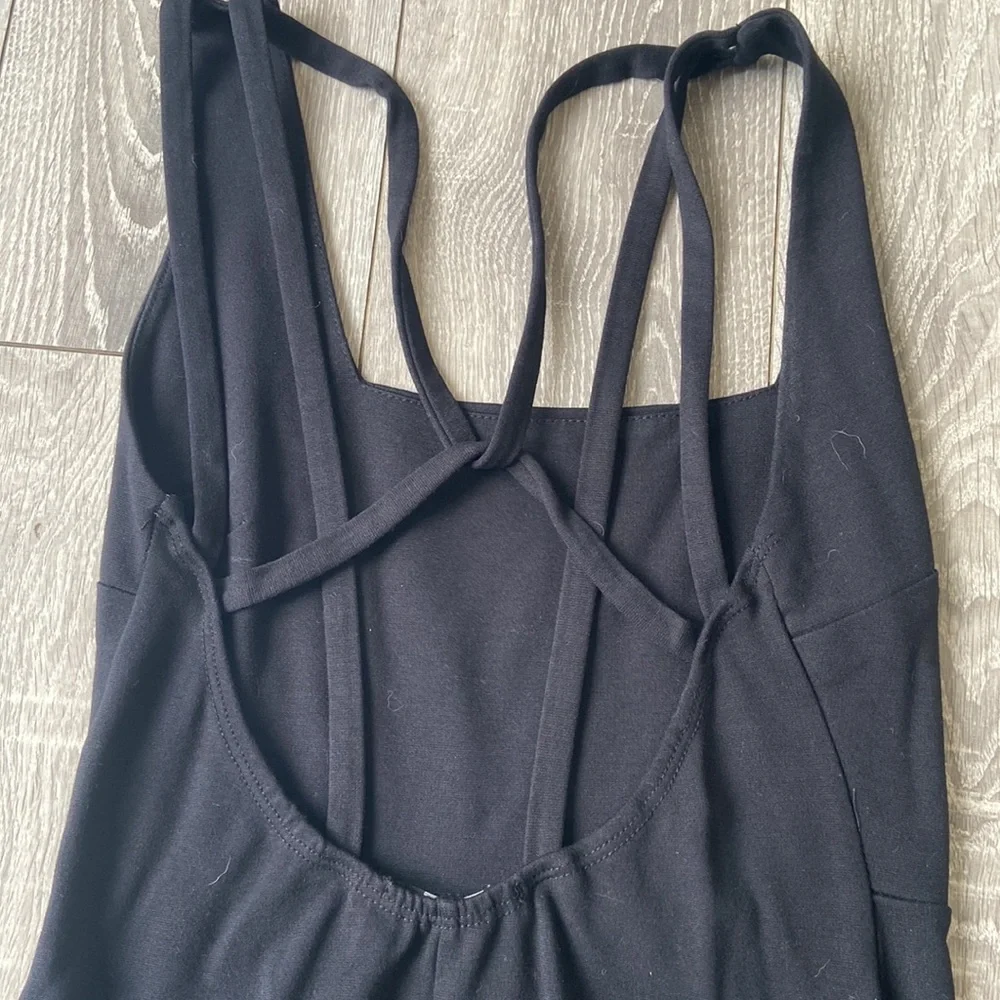 Black Square Neck Dress - Picture 4 of 6